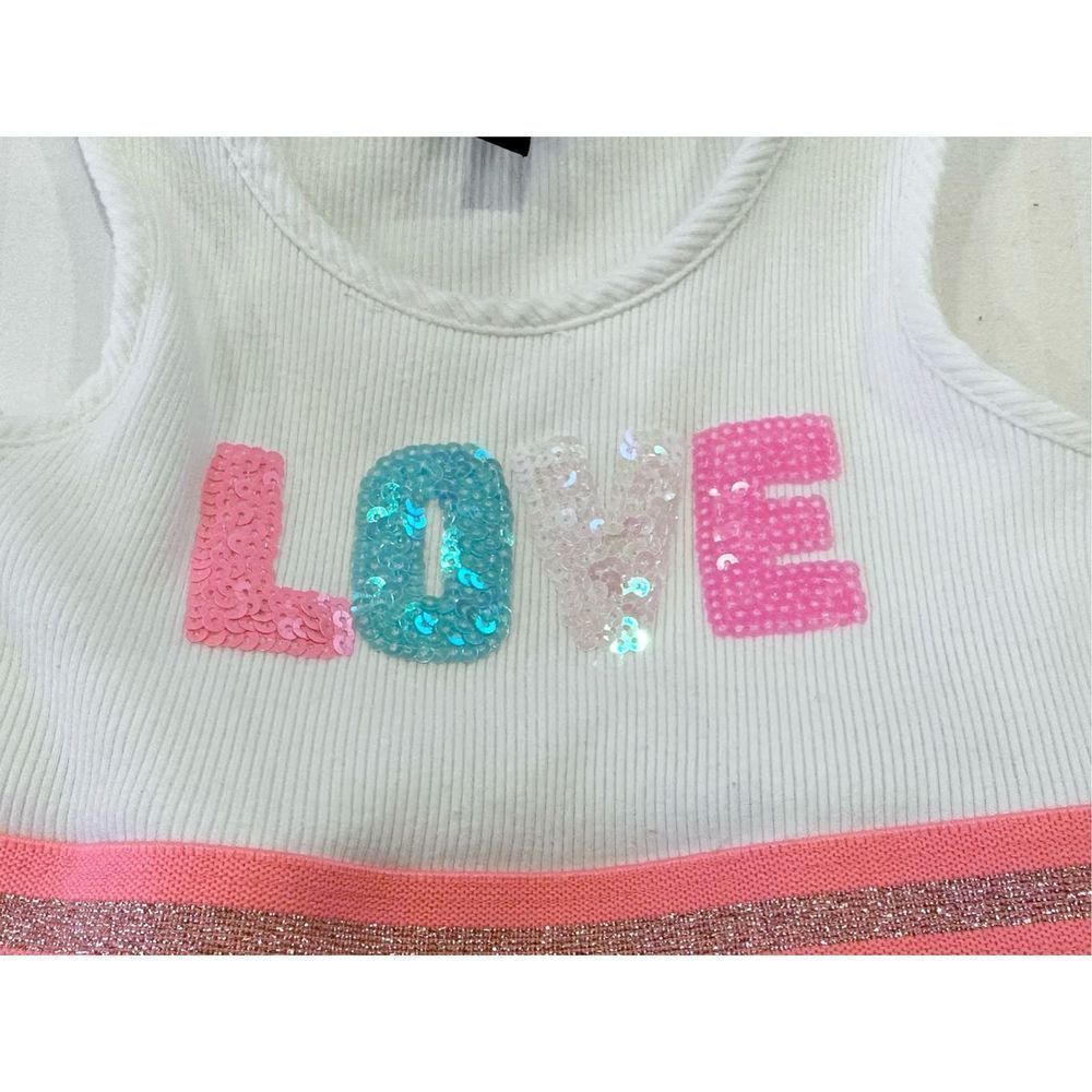 2T Girls Sequins Tulle LOVE Valentines Dress - Picture 4 of 8